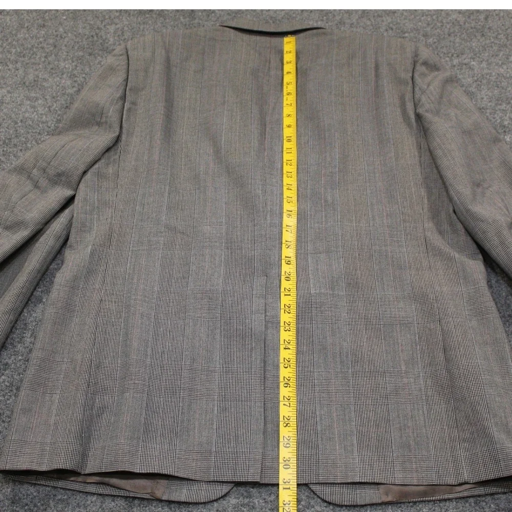 Vintage Burberrys Blazer Men Classic Plaid‎ Wool Two Button Sport Coat Jacket